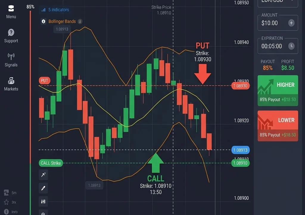 Trading guide chart and analysis illustration for What Is Binary Options Trading? How It Works, Risks & Mechanics